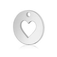 Stainless Steel Heart Pendants, Round, hollow, original color Approx 2mm 
