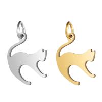 Stainless Steel Animal Pendants, Cat, for woman Approx 5mm 