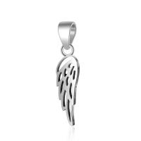 Sterling Silver Pendants, Brass, Wing Shape, silver color plated, for woman & hollow 