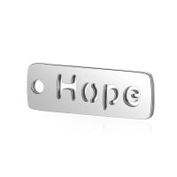 Stainless Steel Letter Pendant, Rectangle, for woman, original color Approx 2mm 