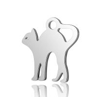 Stainless Steel Animal Pendants, Cat, for woman, original color Approx 2mm 