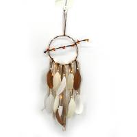 Fashion Dream Catcher, Iron, with Velveteen & Feather & Wood, handmade, coffee color 