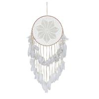 Fashion Dream Catcher, Iron, with Velveteen & Feather & Wood, handmade, white 