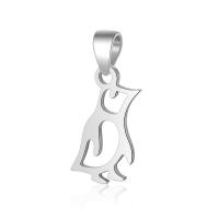 Sterling Silver Animal Pendants, Brass, Penguin, silver color plated, for woman & hollow 