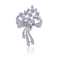 Zinc Alloy Jewelry Brooch, plated, for woman & with rhinestone 
