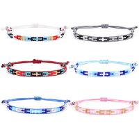 Nylon Cord Bracelets, with Seedbead, Round, Adjustable & woven pattern & for woman nickel, lead & cadmium free, 280mm 