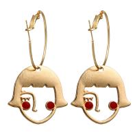 Zinc Alloy Leverback Earring, plated, for woman, golden 