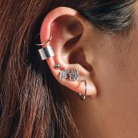 Zinc Alloy Earring Set, Stud Earring & earring, plated, 6 pieces & for woman, silver color 