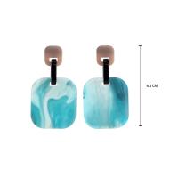 Acryl Tropfen Ohrring, für Frau, blau, 68mm, verkauft von Paar