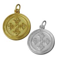 Brass Jewelry Pendants, Flat Round, plated Approx 3.5mm 