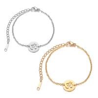 Stainless Steel Chain Bracelets, with 6cm extender chain, Round, oval chain & for woman & hollow Approx 5.71 Inch 