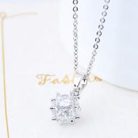 Brass Cubic Zirconia Necklace, with Cubic Zirconia, plated, for woman 420*17*10mm 
