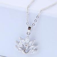 Brass Cubic Zirconia Necklace, with Cubic Zirconia, plated, for woman 420*23*17mm 