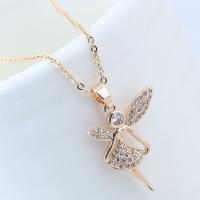 Brass Cubic Zirconia Necklace, with Cubic Zirconia, plated, for woman 420*27*15mm 
