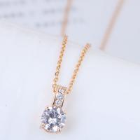 Brass Cubic Zirconia Necklace, with Cubic Zirconia, plated, for woman 420*16*8mm 