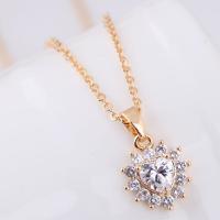 Brass Cubic Zirconia Necklace, with Cubic Zirconia, plated, for woman 420*17*13mm 