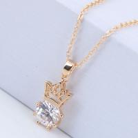 Brass Cubic Zirconia Necklace, with Cubic Zirconia, plated, for woman 