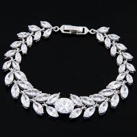 Cubic Zirconia Brass Bracelets, with Cubic Zirconia, plated, for woman 170*13mm 