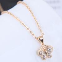 Brass Cubic Zirconia Necklace, with Cubic Zirconia, plated, for woman, golden 