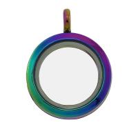 Zinc Alloy Locket Pendant, DIY, multi-colored, 25mm 
