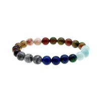 Gemstone Bracelets, Natural Stone, Unisex, multi-colored, 8mm Approx 7.6 Inch 