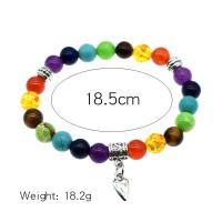Gemstone Bracelets, Natural Stone, for woman, multi-colored Approx 7.2 Inch 
