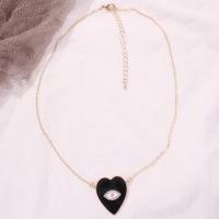 Rhinestone Zinc Alloy Necklace, with 7cm extender chain, for woman & with rhinestone, black Approx 16.9 Inch 