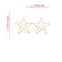 Zinc Alloy Stud Earring, with Plastic Pearl, for woman, golden 