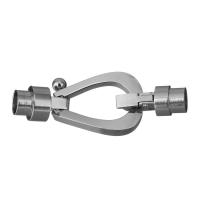 Stainless Steel Fold over Clasp, plated 4mm,4mm 