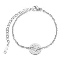 Stainless Steel Chain Bracelets, with 6cm extender chain, oval chain & for woman Approx 5.71 Inch 