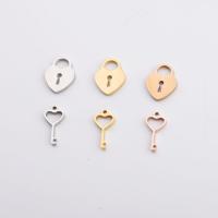 Stainless Steel Pendants, Lock and Key Approx 1mm 