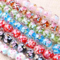 Inner Flower Lampwork Beads, Round 14mm Approx 1mm 