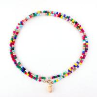 Glass Beads Sweater Necklace, with Shell & Zinc Alloy, plated, fashion jewelry & for woman, 80cm Approx 31.49 Inch 
