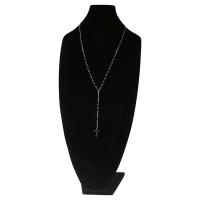 Zinc Alloy Sweater Chain Necklace, plated, for woman, silver color, 2.2cm*1.5cm,100mm 