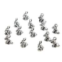 Zinc Alloy Jewelry Pendants, plated, Unisex, silver color, 10*8mm 