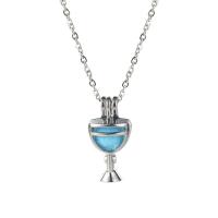 Stainless Steel Aromatherapy Necklace, plated, for woman, silver color, 29*14mm .6 Inch 