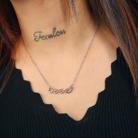Zinc Alloy Necklace, plated, for woman, silver color 