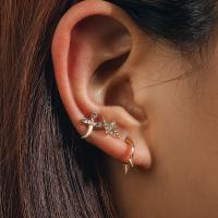 Zinc Alloy Earring Set, Stud Earring & earring, plated, three pieces & for woman, golden 