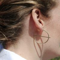 alliage de zinc boucle d'oreille cercle, Placage, pour femme, plus de couleurs à choisir, Vendu par paire