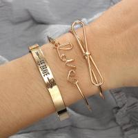 Zinc Alloy Cuff Bangle, plated, three pieces & for woman 