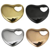 Colgantes del corazón de acero inoxidable, chapado, más colores para la opción, 15x13x3.5mm, agujero:aproximado 5x4mm, Vendido por UD