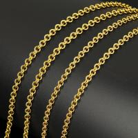 Stainless Steel Chain Jewelry, with plastic spool, gold color plated, round link chain Approx 