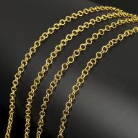 Stainless Steel Rolo Chain, with plastic spool, gold color plated Approx 