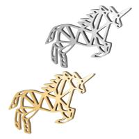 Stainless Steel Animal Pendants, Unicorn, hollow Approx 1mm 