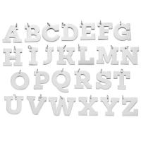 colgantes del acero inoxidable de letras, Carta del alfabeto, diferentes estilos para la opción, color original, 5PCs/Grupo, Vendido por Grupo