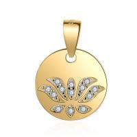 Cubic Zirconia Micro Pave Sterling Silver Pendant, Brass, plated, micro pave cubic zirconia 