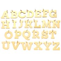 colgantes del acero inoxidable de letras, Carta del alfabeto, diferentes estilos para la opción, dorado, 2PCs/Grupo, Vendido por Grupo