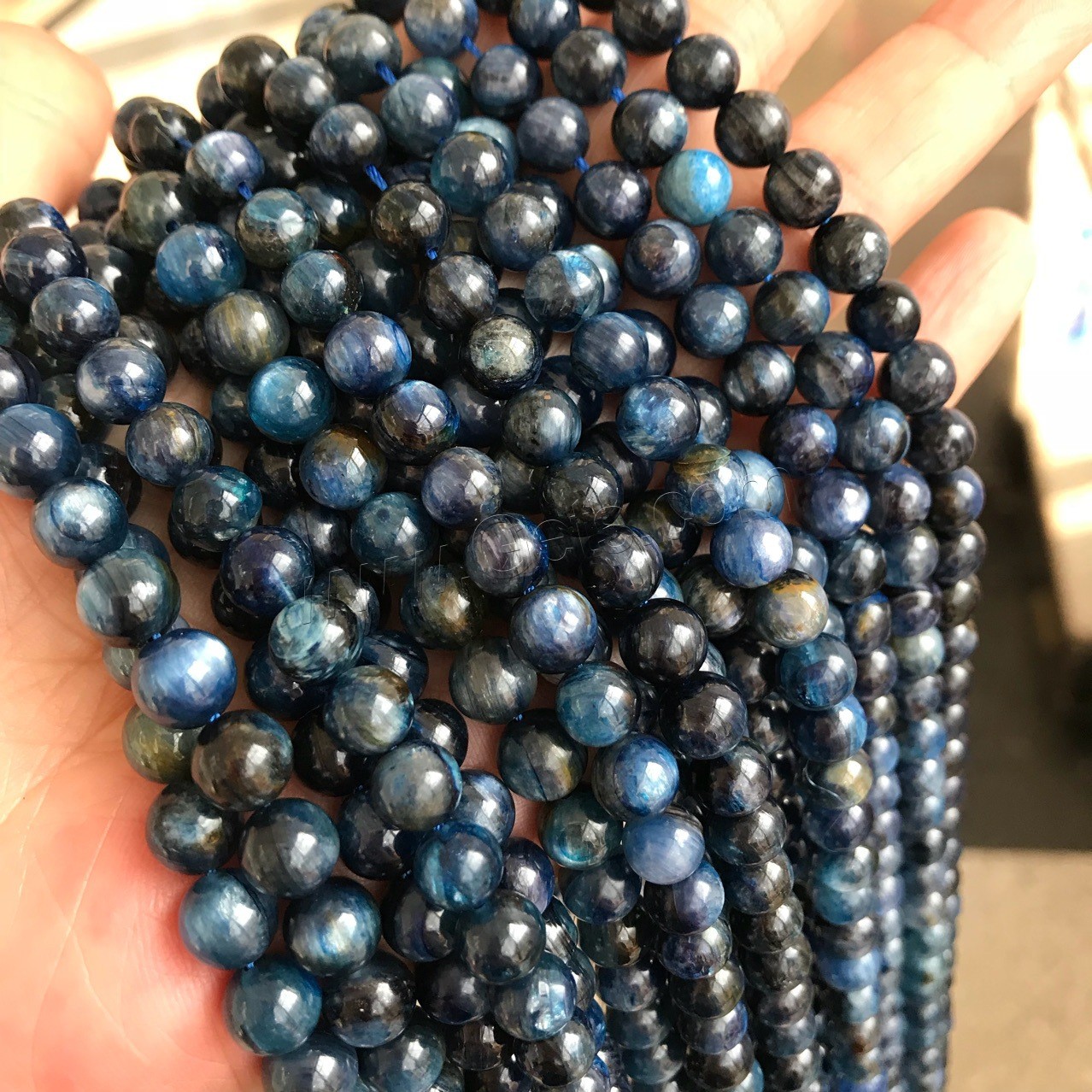 Natural Kyanite Beads, Round, polished, different size for choice, more colors for choice, Hole:Approx 1mm, Sold By Strand