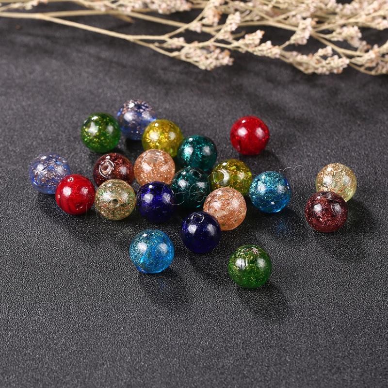 Gold Sand Lampwork Beads, Round, different size for choice, more colors for choice, 50PCs/Bag, Sold By Bag