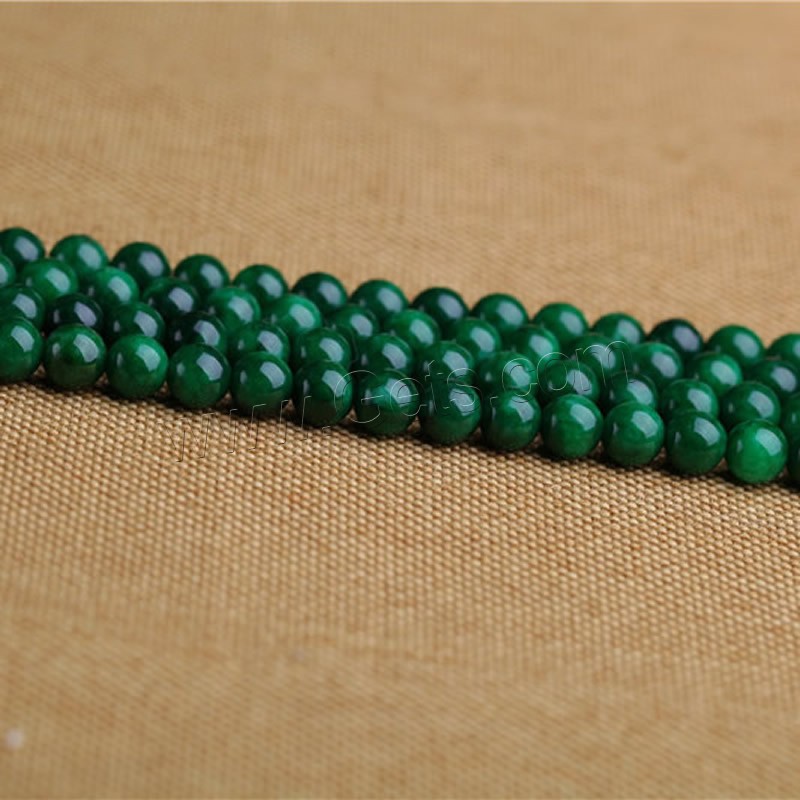 Космохлор-Джейд Бусины, Круглая, разный размер для выбора, зеленый, отверстие:Приблизительно 1mm, продается Strand